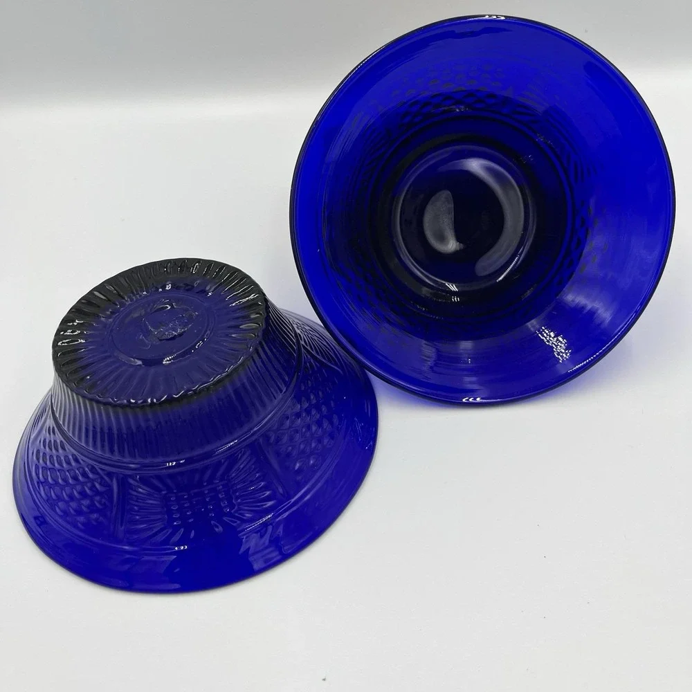 Small Vibrant Cobalt Blue Vintage Glass Bowls 5.25